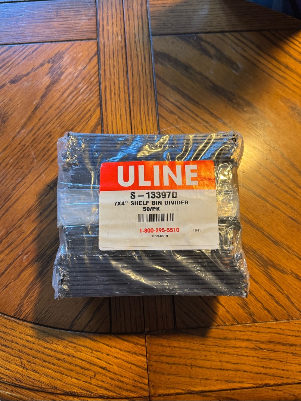 ULINE Black 7x4" Shelf Bin Dividers - Pack of 50 S-13397D